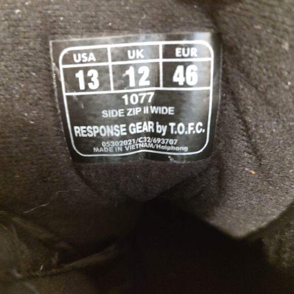 Response Gear Tactical Footwear Black Boots Size 13 USA Model 1077 - Picture 10 of 12